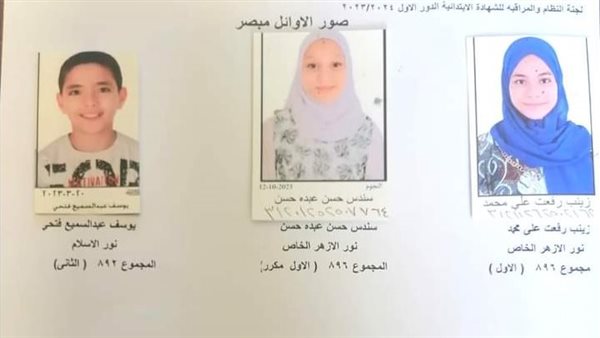 أوائل الشهادة الابتدائية