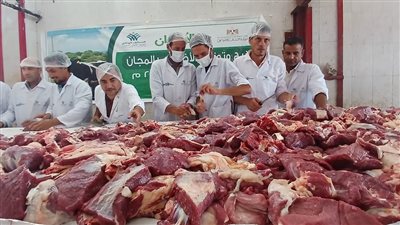 توزيع 5 أطنان لحوم على الأسر الأكثر احتياجا في المنوفية