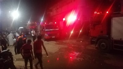 تفاصيل اندلاع حريق في عيادة أطفال ومحلات بمحيط محطة كلابشة بأسوان