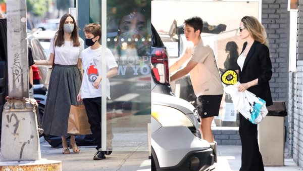 أنجلينا جولي وابنها