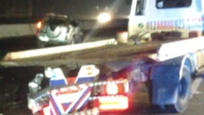 مصرع شخص وإصابة مواطن خليجي في حادث تصادم ملاكي بونش إغاثة أمام مطار سفنكس