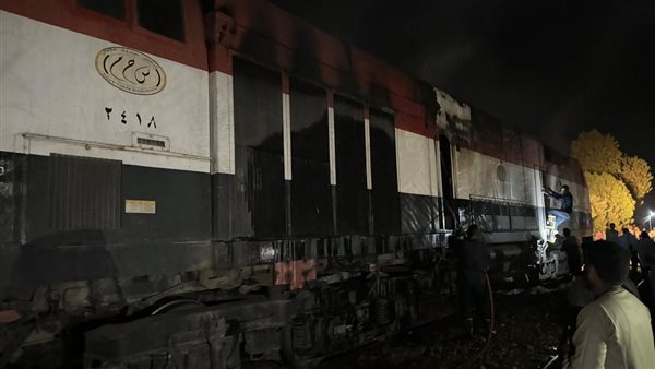 حريق التهم جرار قطار