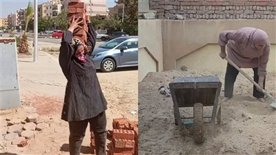 تحمل الطوب وهي حافية.. شيماء عاملة بناء وأم لثلاثة أولاد: أبو عيالي سابني وهرب وبسدد ديونه
