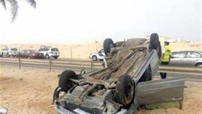 تفاصيل إصابة 6 أشخاص من أسرة واحدة في حادث انقلاب سيارة ملاكي بالمنيا
