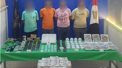 حبس 4 أشخاص بحوزتهم مخدرات بـ2.5 مليون جنيه في المرج