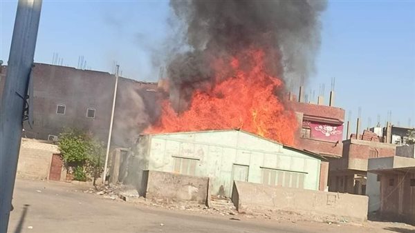 جانب من الحريق باستراحة