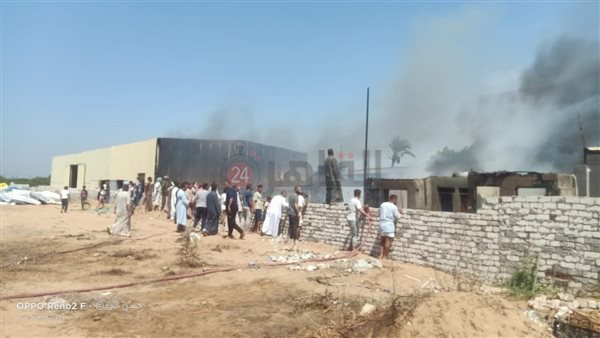 حريق مصنع بطريق أبو