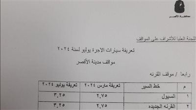‎بزيادة تتراوح بين 10 إلى 15%.. محافظ الأقصر يعتمد تعريفة الركوب الجديدة للمواصلات