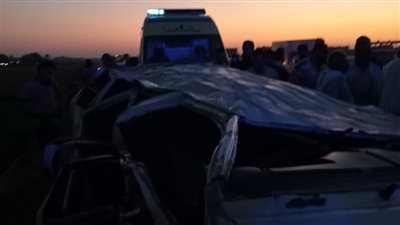 إصابة 5 أشخاص في حادث انقلاب ميكروباص على الطريق الدولي المحلة كفر الشيخ