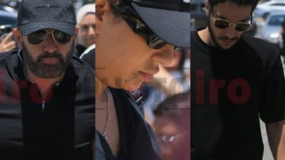 أحمد السقا وأيتن عامر ونور النبوي يشاركون في جنازة المنتج تامر فتحي من مسجد الشرطة