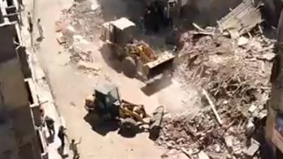 انهيار جزئي لمنزل بمحطة الرمل في الإسكندرية