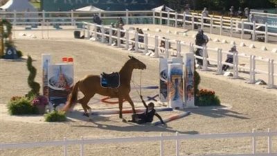 الخماسي الحديث.. استبعاد سلمى أيمن من منافسات الفروسية بعد سقوطها من الحصان