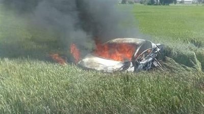 مصرع شخص إثر نشوب حريق في سيارته بالمحلة