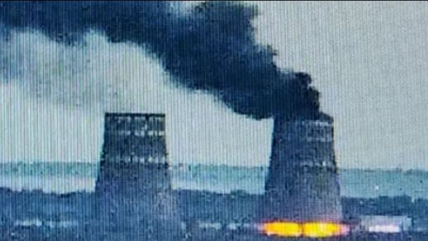 حريق برج التبريد