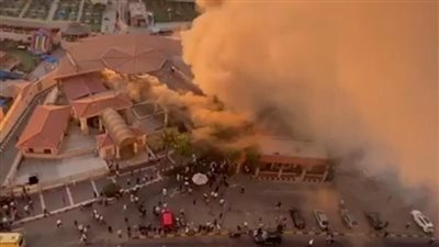 حريق في مطعم ابن البلد بكورنيش الإسكندرية | صورة