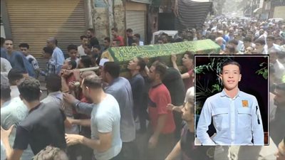 تشييع جنازة طالب لقي مصرعه في حادث انقلاب سيارة بسوهاج | صور