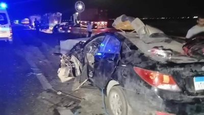 مصرع مسن ونجله 7 سنوات في حادث على الطريق الدولي بكفر الشيخ