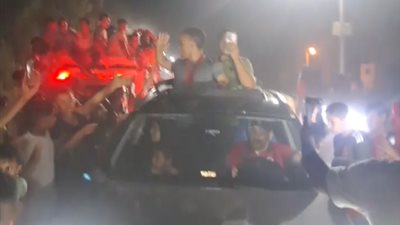 بالخيول والطبول.. استقبال حاشد لأهالي الغربية لـ محمد المنياوي بطل أولمبياد باريس