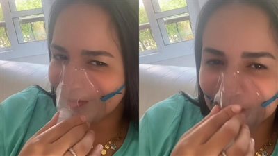 أول تعليق من حسن الرداد على الحالة الصحية لإيمي سمير غانم بعد وضعها على جهاز الأكسجين