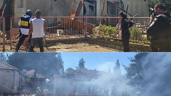 صاروخ سقط على منزل