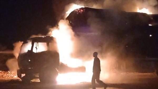 حريق هائل بتريلا