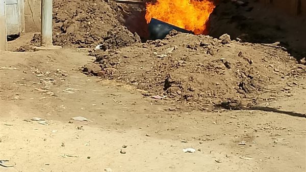 حريق خط غاز بالمنوفية
