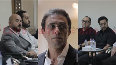 محمود العسيلي وأحمد داود يقدمان واجب العزاء في والد الفنان لؤي عمران بمسجد القوات المسلحة |صور