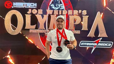 عبد الرحمن زكي ابن الإسماعيلية يحصد ميداليتين ذهبيتين ببطولة مستر أولمبيا للقوى البدنية بأمريكا