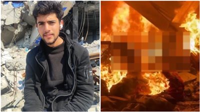 قصة فيديو الشاب الفلسطيني المستشهد في محرقة الخيام بدير البلح 