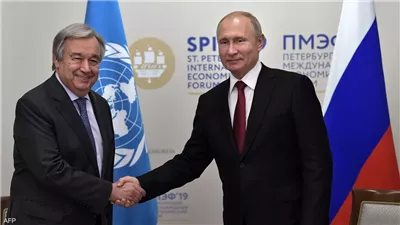 بوتين يلتقي الأمين العام للأمم المتحدة في روسيا اليوم 