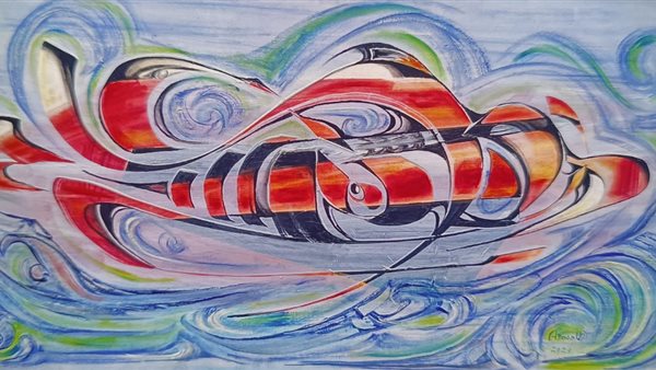 إحدى اللوحات المشارةك