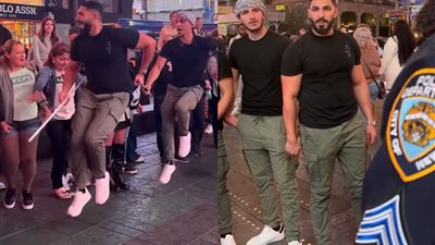 الأمن الأمريكي يعتدي على شباب يرقصون الدبكة الفلسطينية في ميدان عام.. ما القصة؟