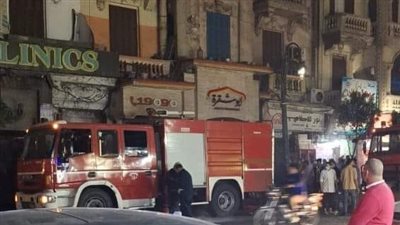 السيطرة على حريق مدخنة مطعم أبو شقرة بالقصر العيني