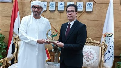 رئيس جامعة بنها يستقبل وفد مؤسسة زايد العليا الإماراتية لأصحاب الهمم