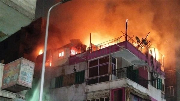 حريق في عقار بشارع