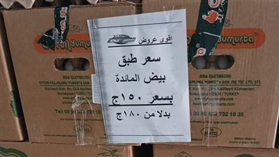 الغرف التجارية: المحلات تخفض سعر البيض التركي إلى 150 جنيها