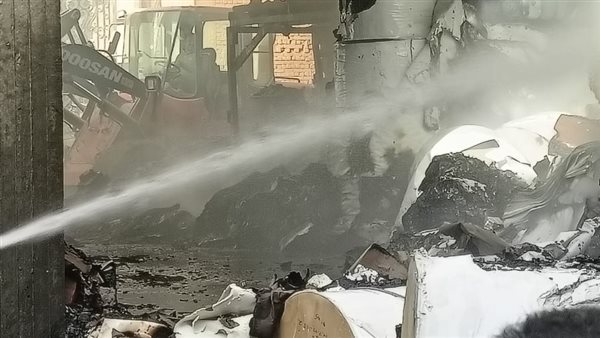 حريق مصنع كرتون في