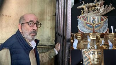 بعد غياب 5 سنوات.. ظهور نادر للفنان بطرس رؤوف غالي في جنازة أرملة عمه 