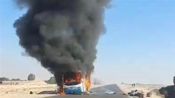 احتراق أتوبيس - أرشيفية