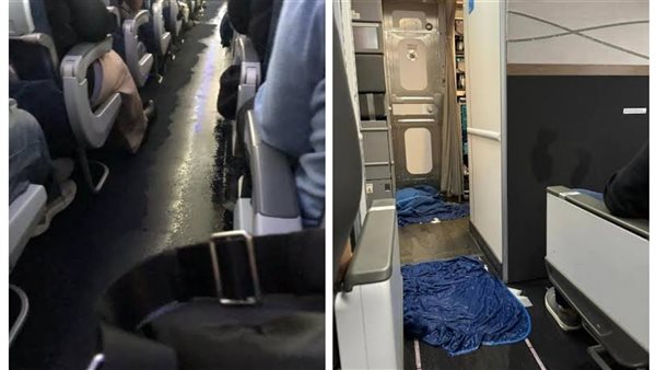 تسرب مياه بطائرة