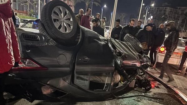 انقلاب سيارة ببورسعيد