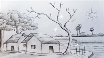 رسومات بالرصاص مناظر طبيعية.. أفكار إبداعية للأطفال والكبار