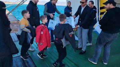 مغادرة أول فوج من السوريين العائدين لبلادهم عبر ميناء نويبع البحري| صور 