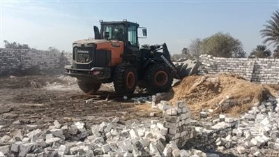 حملة موسعة لإزالة التعديات على الأراضي الزراعية بمركز الواسطى في بني سويف 