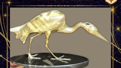 متحف ركن فاروق يعرض تمثالًا من البرونز لـ طائر أبو منجل