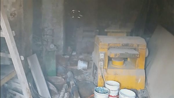 حريق بورشة خشب