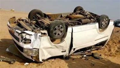 إصابة 5 أشخاص في انقلاب ميكروباص على الطريق الأوسطي بحلوان