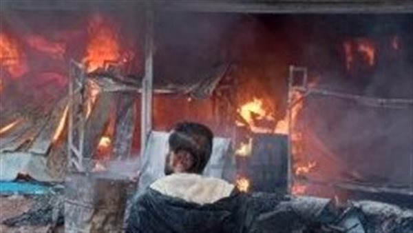 حريق كرفانات وادي