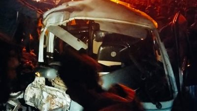 مصرع شخصين وإصابة 10 آخرين في حادث تصادم سيارتين بالغربية