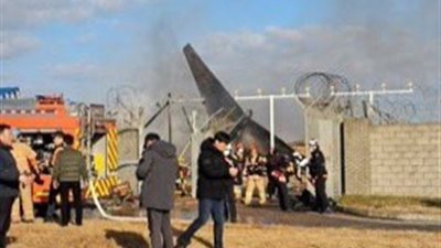 اشتعال النيران في طائرة بمطار جيمهاي الدولي بكوريا الجنوبية